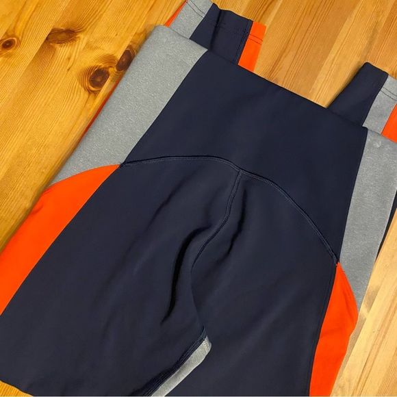 Athleta Crest High Rise Leggings Blue Red Grey Color Block Tights Full Length - Picture 11 of 12